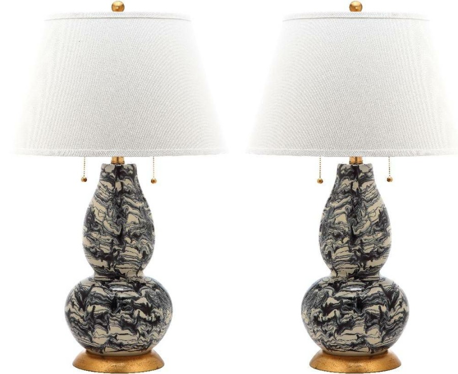 Lamps * | New In Color Swirls 28-Inch H Glass Table Lamp (Set Of 2) Safavieh Lit4159B-Set2