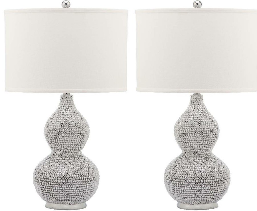 Lamps * | Wholesale Nicole 24.5-Inch H Bead Base Lamp (Set Of 2) Safavieh Lit4014B-Set2