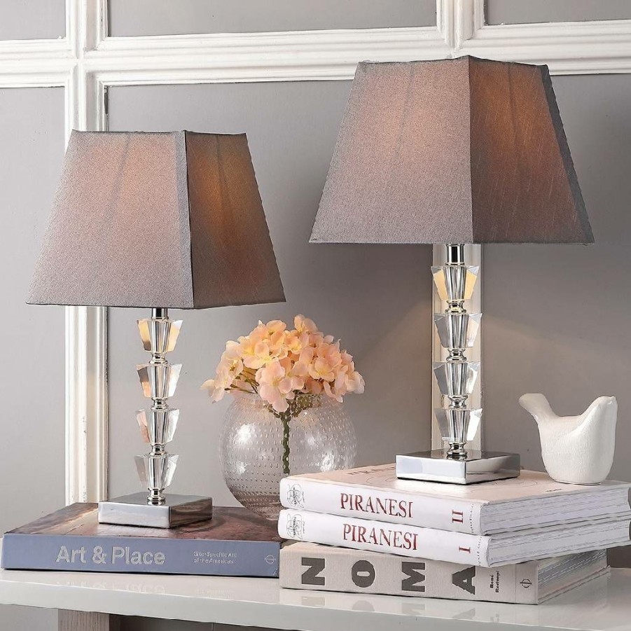 Lamps * | Online Sale Avalon 17.25-Inch H Deco Crystal Lamp (Set Of 2) Safavieh Lit4128A-Set2