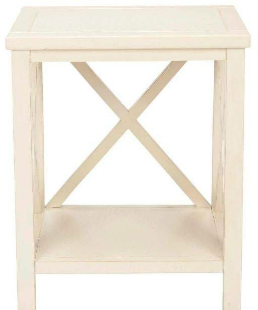 Living Furniture * | Exclusive Design Candence Cross Back End Table In Barley Safavieh Amh6523A