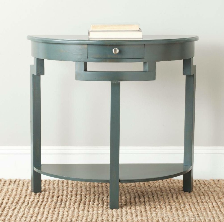 Living Furniture * | Hot Sale Liana Console In Steel Teal Safavieh Amh6623B