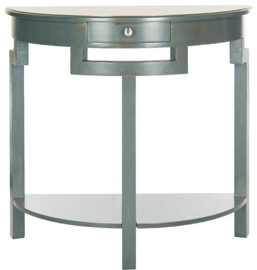 Living Furniture * | Hot Sale Liana Console In Steel Teal Safavieh Amh6623B