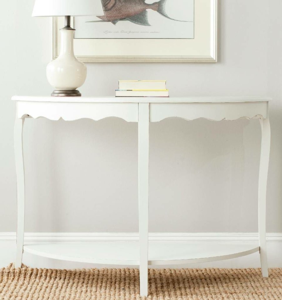 Living Furniture * | Exclusive Design Christina Console In Shady White Safavieh Amh6610A