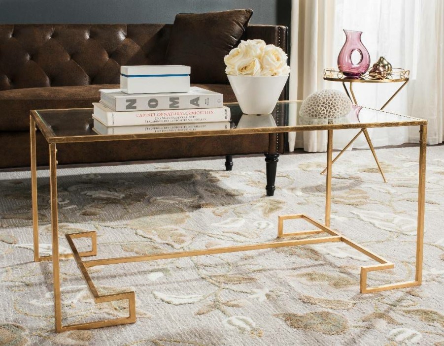 Living Furniture * | Featured Burton Coffee Table In Antique Gold Safavieh Fox2582A