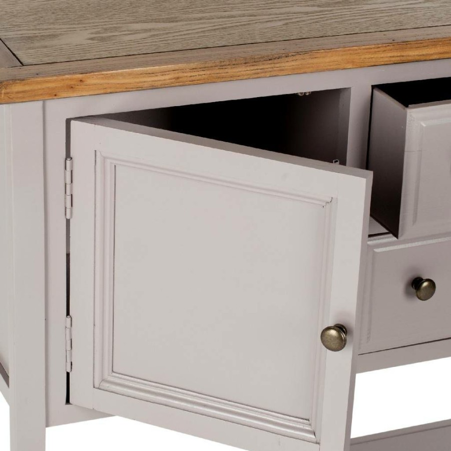 Furniture * | Classical Charlotte Storage Sideboard In Quartz Grey/Oak Safavieh Amh6517C