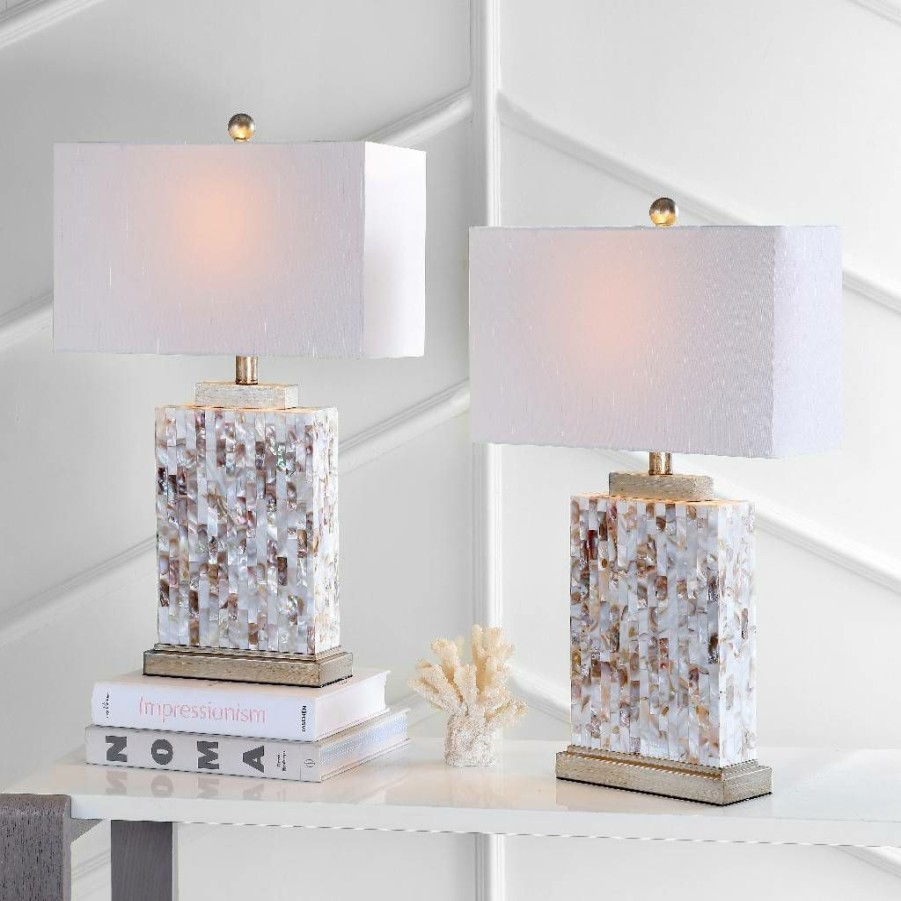 Lamps * | Best Choice Tory 24.5-Inch H Shell Table Lamp (Set Of 2) Safavieh Lit4107A-Set2