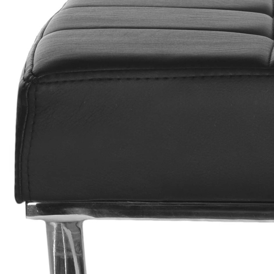 Living Furniture * | Classical Micha Bench In Black/Chrome Safavieh Fox2023D