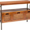 Living Furniture * | Wholesale Joshua 3 Drawer Console In Antique Pewter/Dark Walnut Safavieh Amh6532A