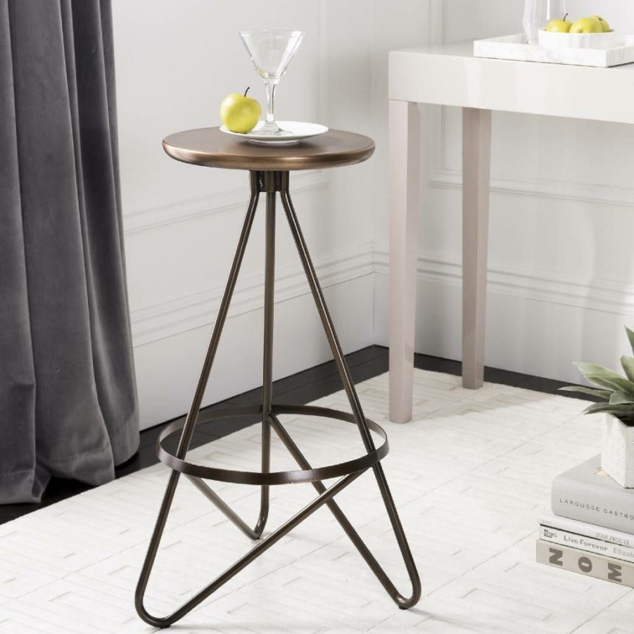 Furniture * | Hot Selling Galexia Bar Stool In Antique Copper Safavieh Bst3200A