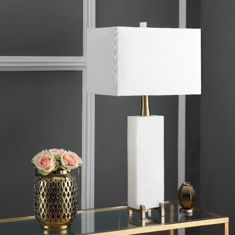 Lamps * | Online Sale Sloane Alabaster Table Lamp Safavieh Tbl4065A