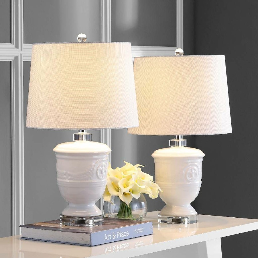 Lamps * | Excellent Quality Shoal 23-Inch H White Table Lamp (Set Of 2) Safavieh Lit4252B-Set2