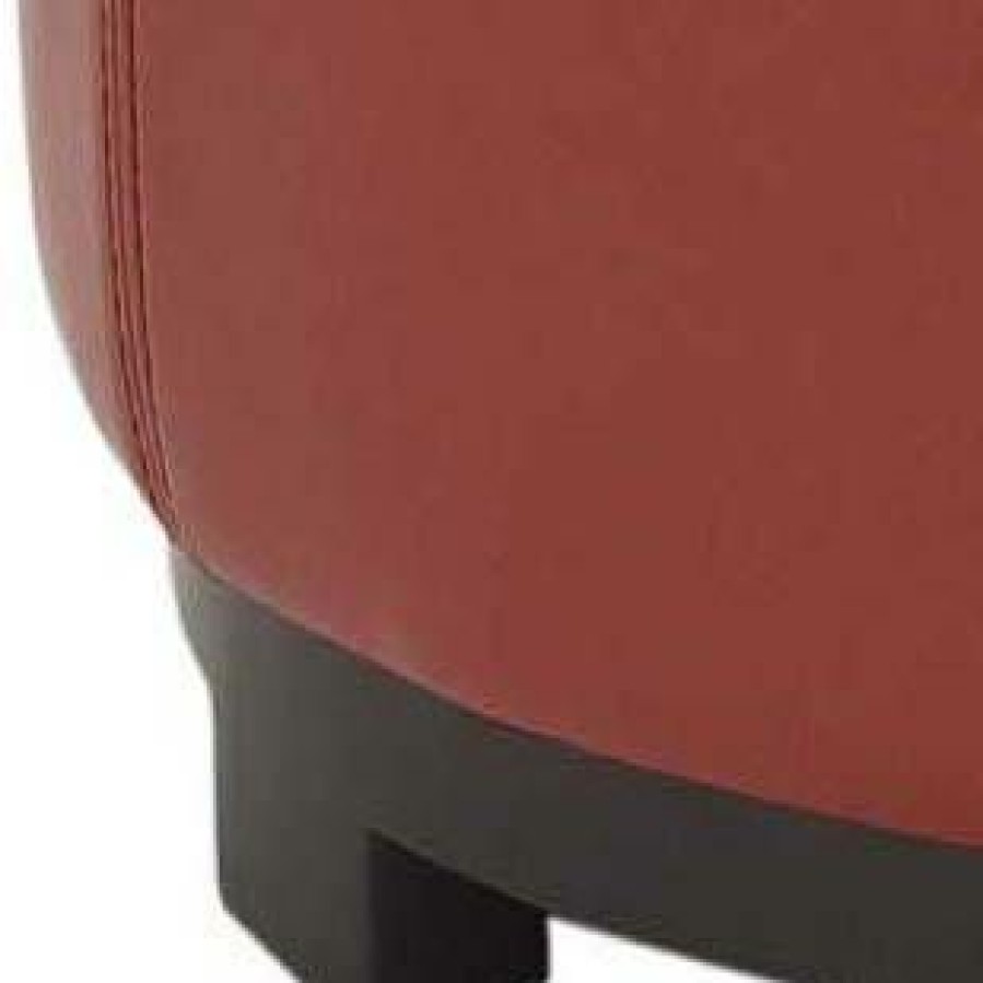 Living Furniture * | Best Price Chelsea Round Tray Ottoman In Red/Black Safavieh Hud8232R