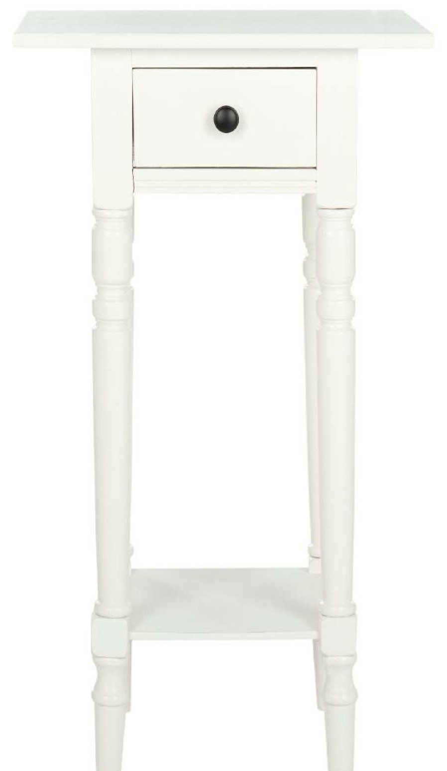 Living Furniture * | Classical Sabrina End Table W/ Storage Drawer In Distressed Cream Safavieh Amh5704C