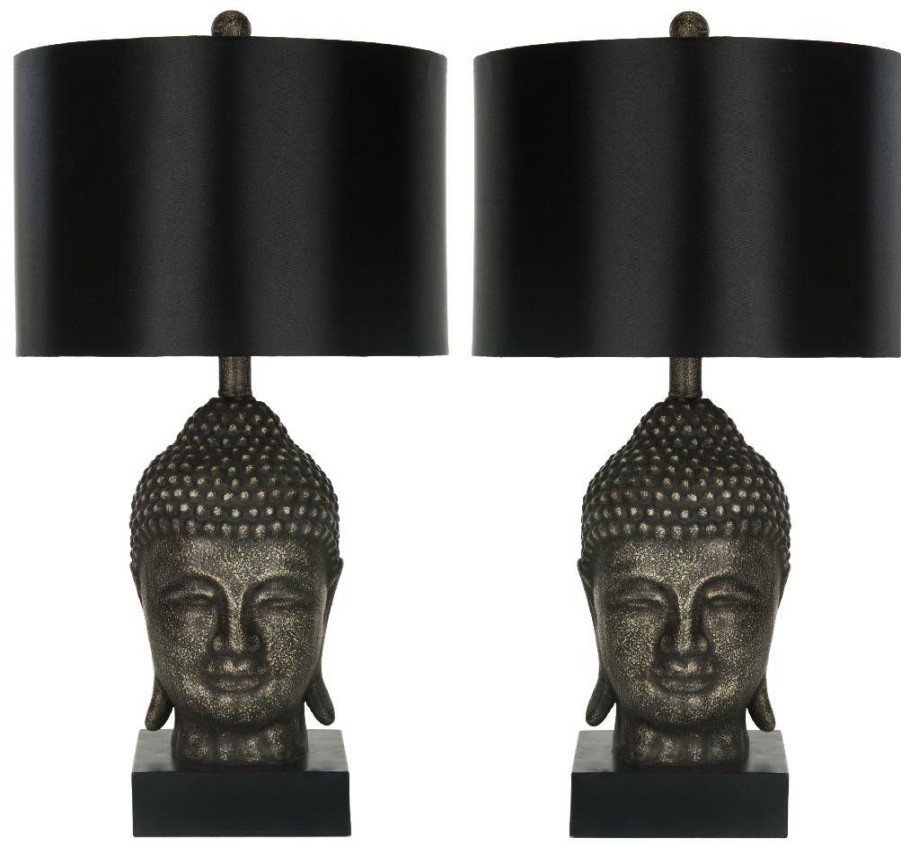 Lamps * | Wholesale Golden 25-Inch H Buddha Table Lamp (Set Of 2) Safavieh Lit4070A-Set2