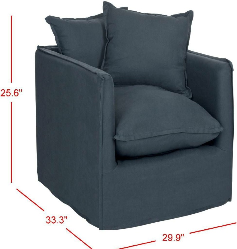 Living Furniture * | Quick Delivery Joey Arm Chair In Blue/Black Safavieh Mcr4651A