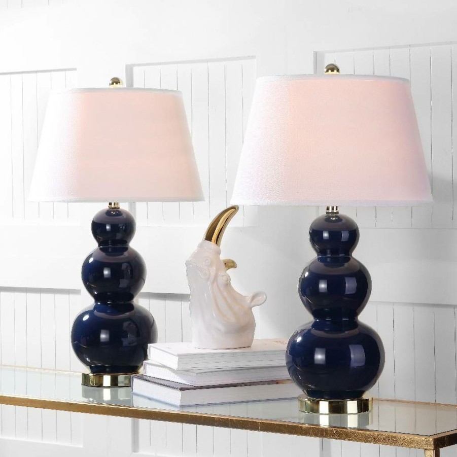 Lamps * | Shoping Pamela 28-Inch H Triple Gourd Ceramic Lamp (Set Of 2) Safavieh Lit4095B-Set2