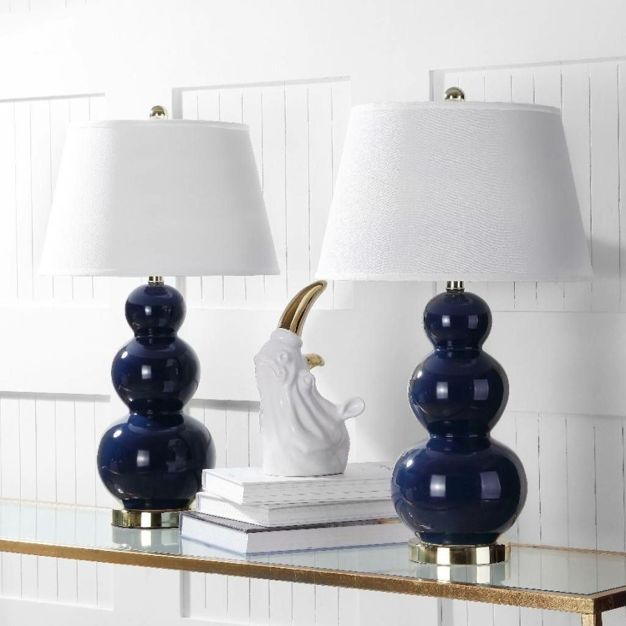 Lamps * | Shoping Pamela 28-Inch H Triple Gourd Ceramic Lamp (Set Of 2) Safavieh Lit4095B-Set2