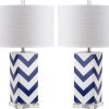 Lamps * | Top Selling Chevron 27-Inch H Stripe Table Lamp (Set Of 2) Safavieh Lit4136A-Set2