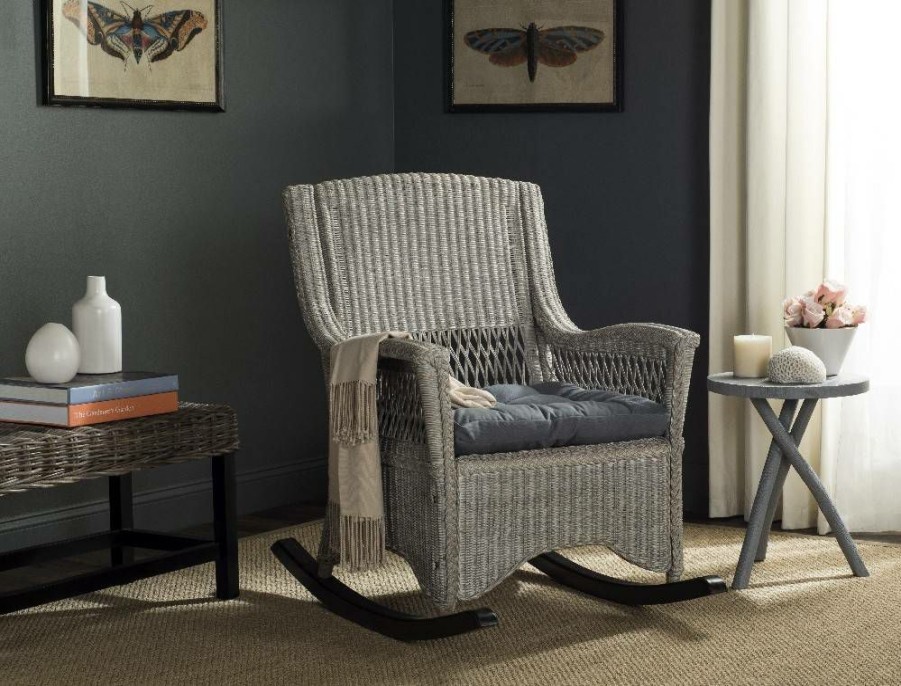 Living Furniture * | Clearance Sale Aria Rocking Chair In Antique Grey Safavieh Sea8036A