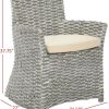 Living Furniture * | Special Offers Cabana Rattan Arm Chair In Grey/Beige Safavieh Fox6500A