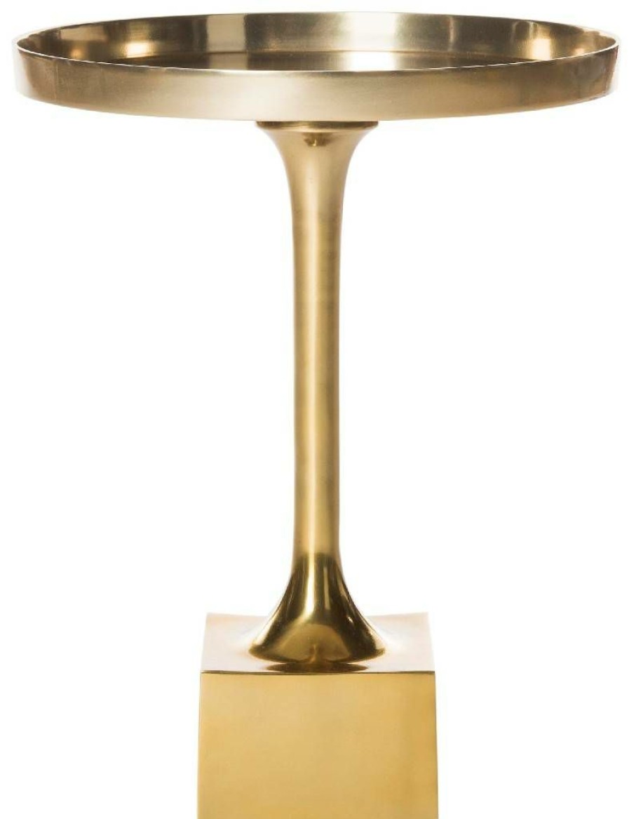 Living Furniture * | Hot Sale Corvus Round Side Table In Antique Brass Safavieh Fox5519A