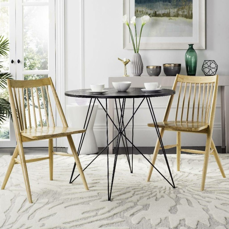 Furniture * | Hot Sell Wren 19 H Spindle Dining Chair In Natural (Set Of 2) Safavieh Dch1000D-Set2