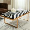 Living Furniture * | Clearance Sale Millie Loft Bench/Coffee Table In Zebra/Gold Safavieh Fox6251C