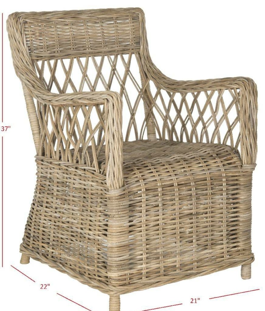 Living Furniture * | Exclusive Design Hinaku Rattan Arm Chair In Natural Safavieh Fox1603A