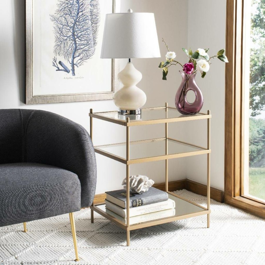 Living Furniture * | Hot Sell Noelia 3 Tier Accent Table In Gold Safavieh Acc6203A