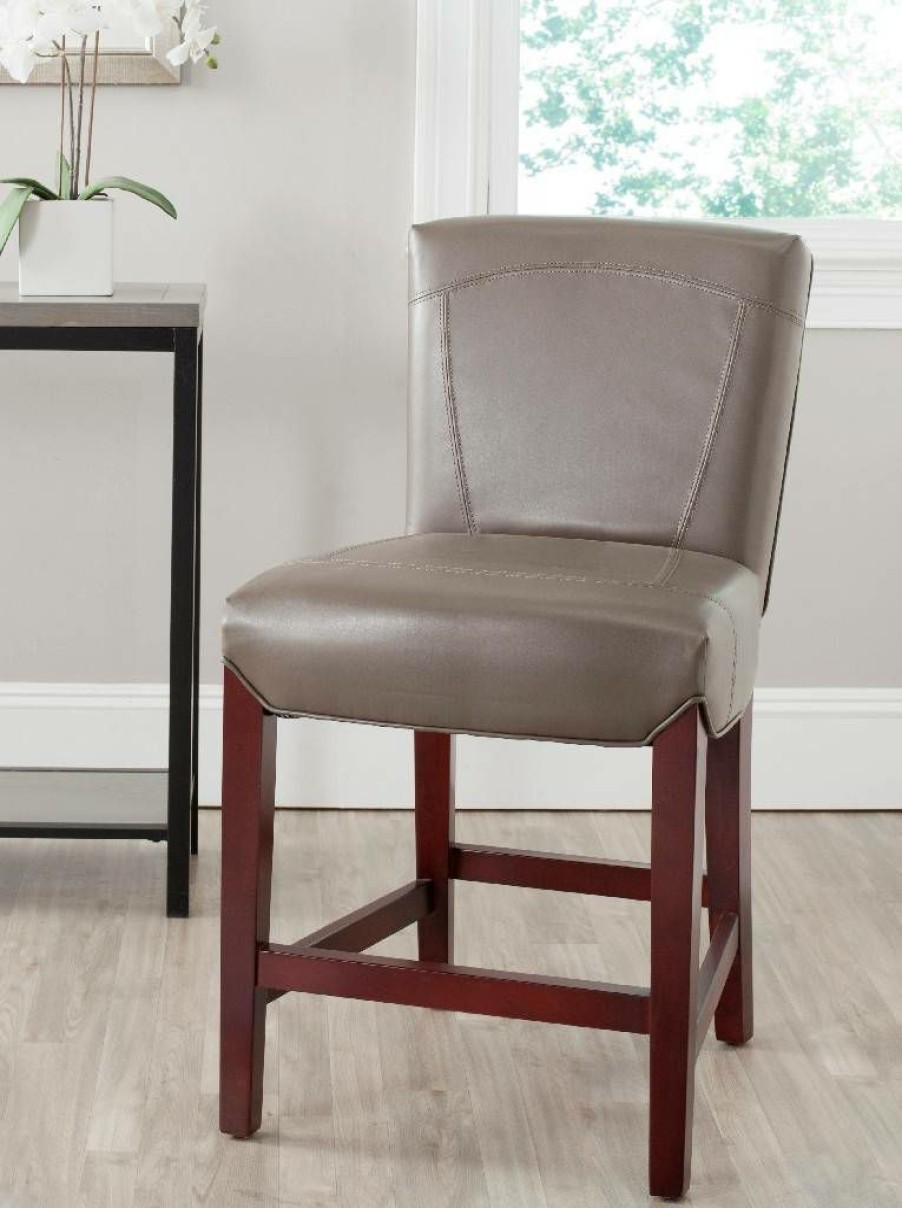 Furniture * | Crazy Deals Ken Counter Stool In Clay/Cherry Mahogany Safavieh Hud8202B