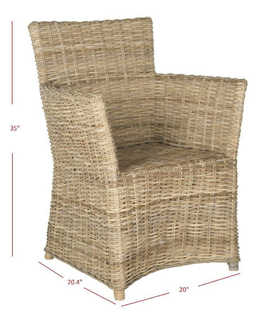 Living Furniture * | Large Choice Natuna Rattan Arm Chair In Natural Safavieh Fox1605A