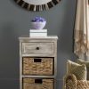 Living Furniture * | Hot Sell Carrie Side Storage Side Table In White Wash Safavieh Amh5700G