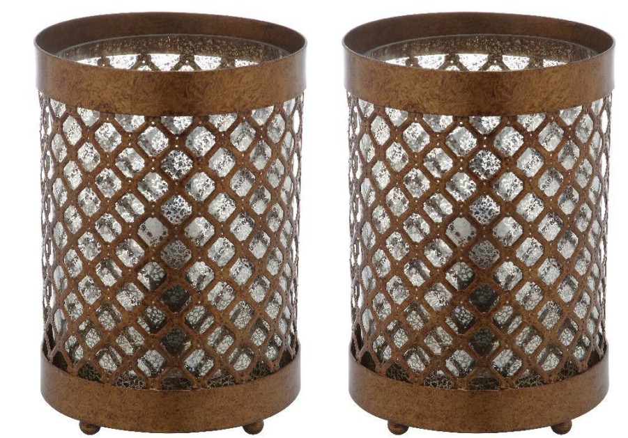 Lamps * | Sale Borden 11.5-Inch H Hurricane Lamp (Set Of 2) Safavieh Lit4264A-Set2