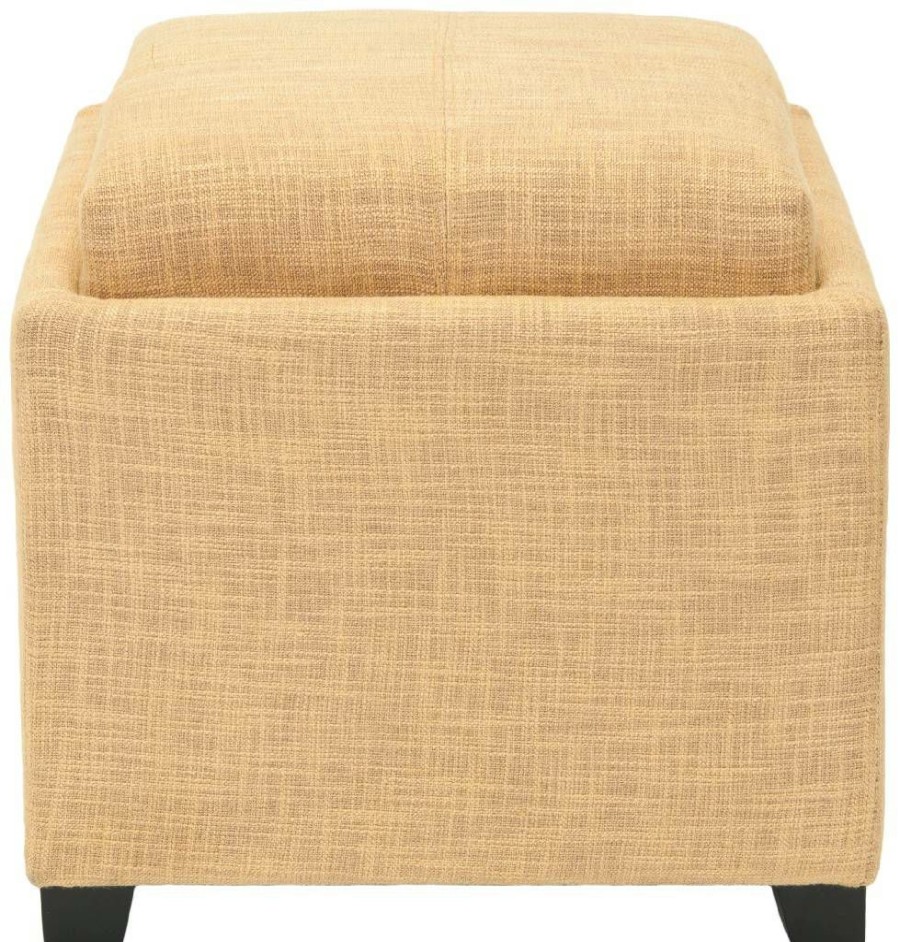 Living Furniture * | Classical Harrison Single Tray Ottoman In Gold/Black Safavieh Hud8233E